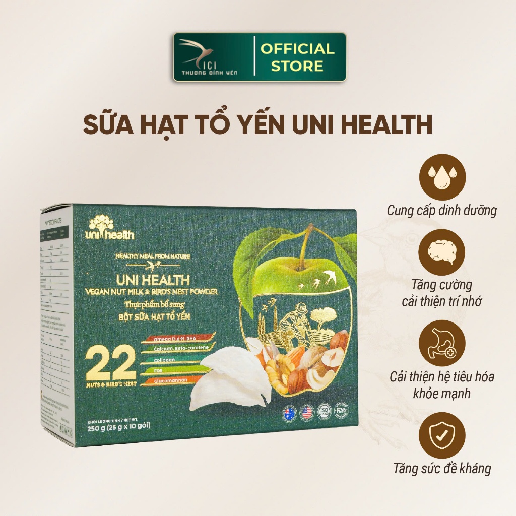 Ảnh Sữa Hạt Tổ Yến CiCi Thượng Đỉnh Yến Hộp 10 Gói Gồm 21 Loại Hạt Dinh Dưỡng và 4 Thảo Dược Quý Chứa Yến Thật Nguyên Chất 3