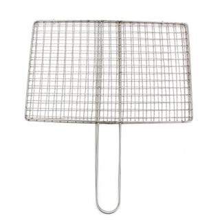 Vỉ Nướng Hình Vuông Kẹp Thịt Cá có tay cầm Inox tiện dụng (20X20)
