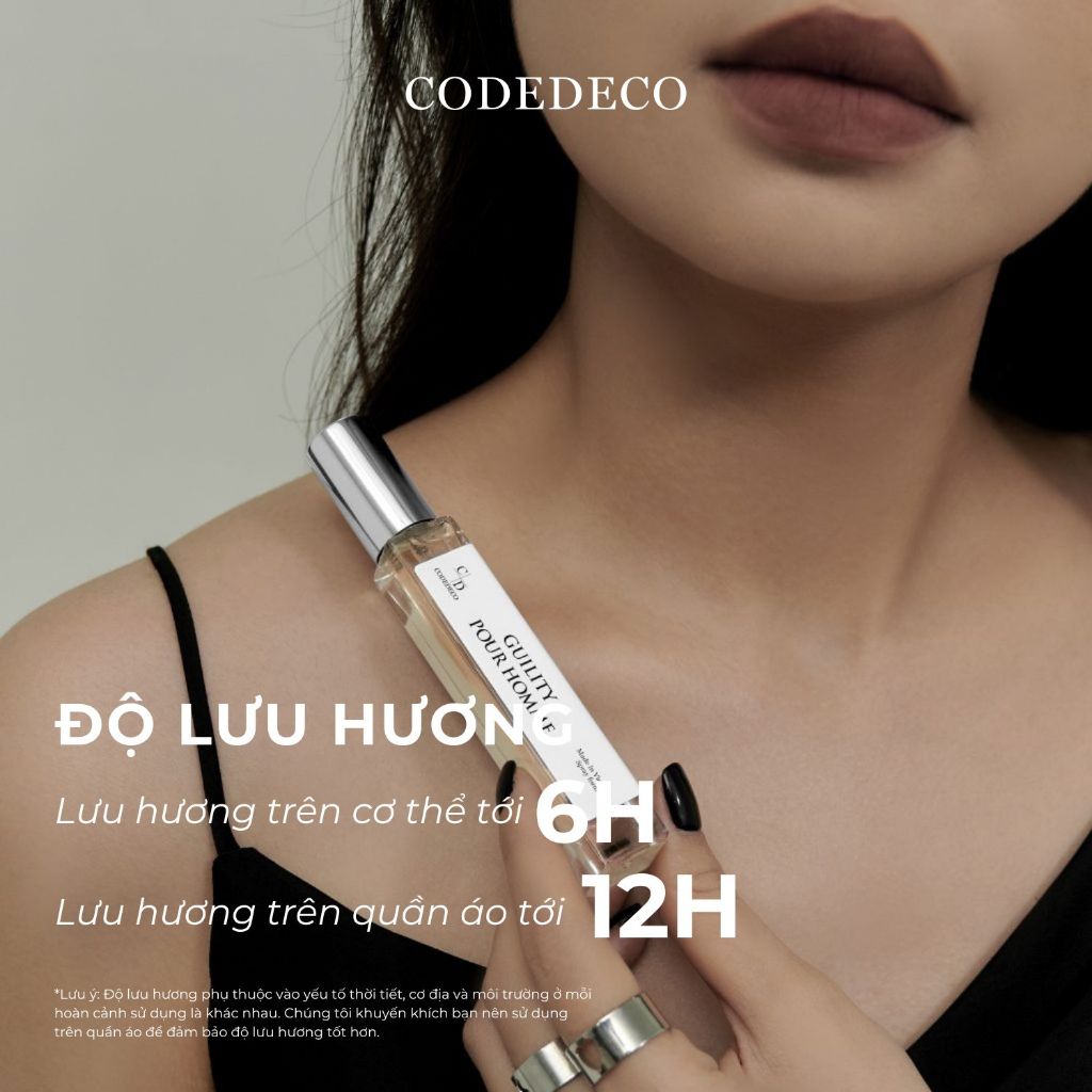 Ảnh Tinh dầu thơm nam CODEDECO Guility Pour Homme 10ml dạng xịt - Mạnh mẽ, Nam tính, Trưởng thành 4