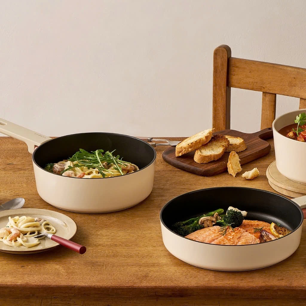 Chảo Chống Dính Suit Bric LocknLock Pot Fry Pan Xài được Bếp Từ, Tay Cầm Cách Nhiệt K-MALL