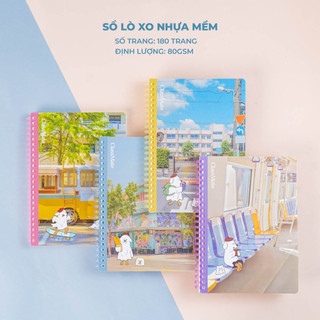 Sổ Lò Xo Kẻ Ngang A5/B5 180 Trang, Sổ Tay Lò Xo Nhựa Mềm CLASSMATE Định Lượng 80gsm Giấy Không Lem 18-038A5/B5