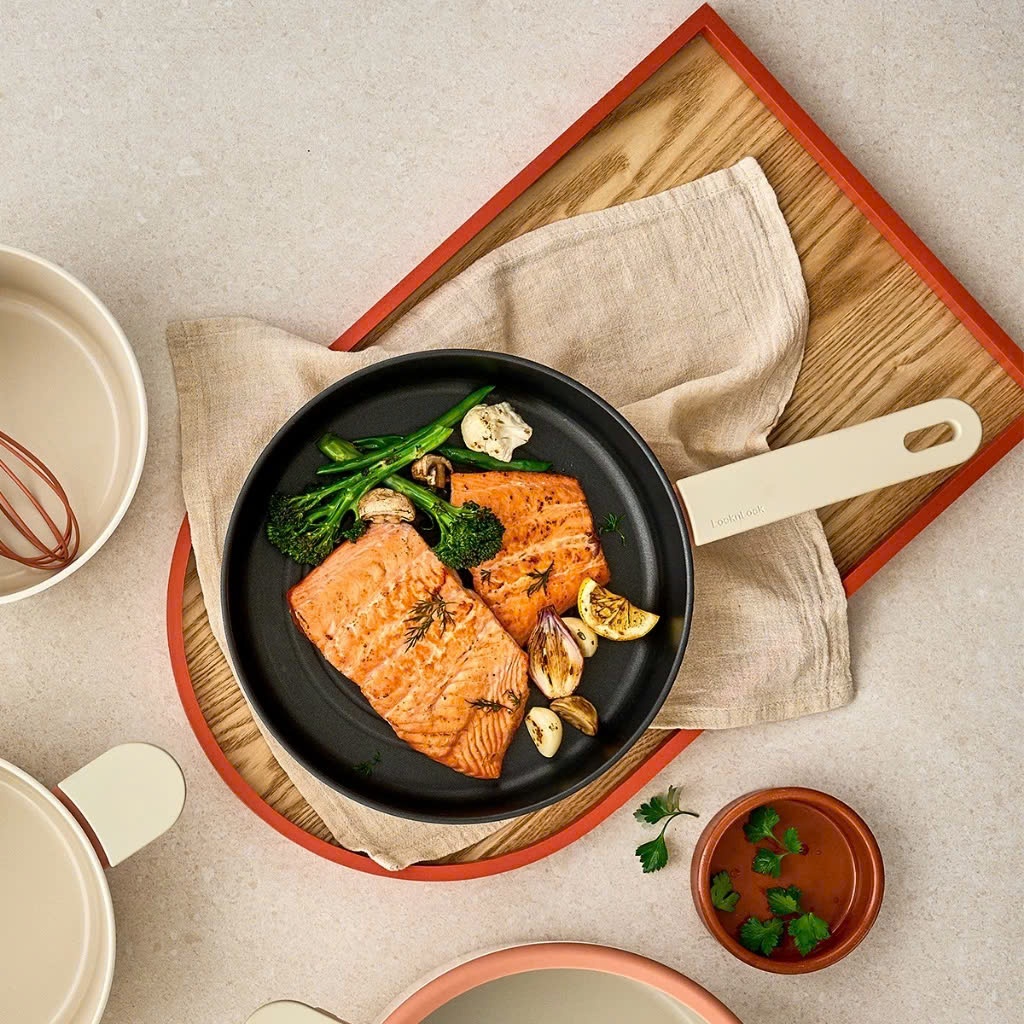 Chảo Chống Dính Suit Bric LocknLock Pot Fry Pan Xài được Bếp Từ, Tay Cầm Cách Nhiệt K-MALL