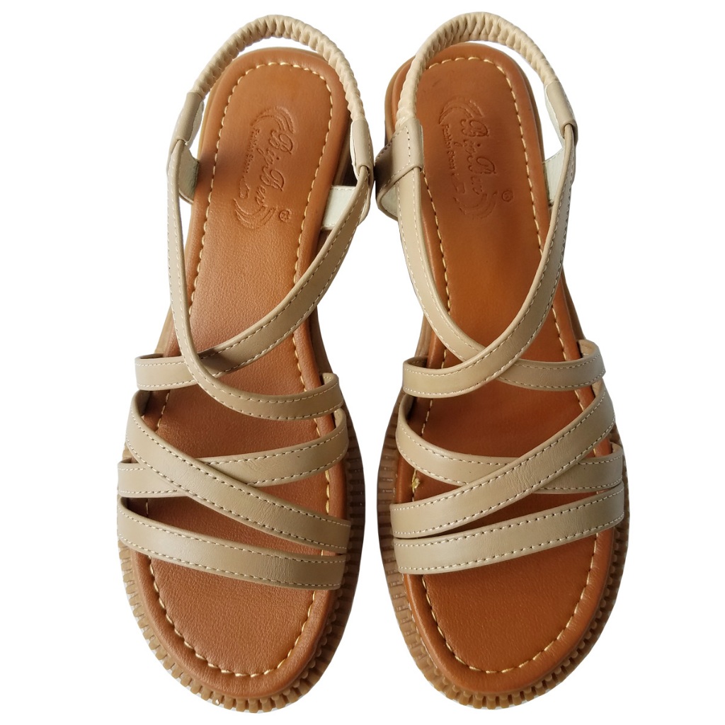 Giày Sandal Cao Gót Nữ BIGGBEN Da Bò Thật Cao 4 Phân HKD940