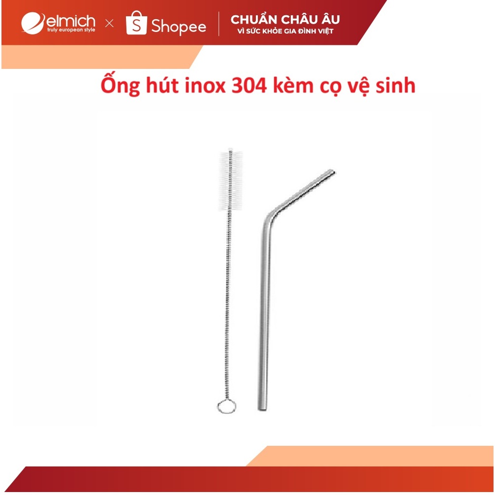 Ống hút inox 304 kèm cọ vệ sinh