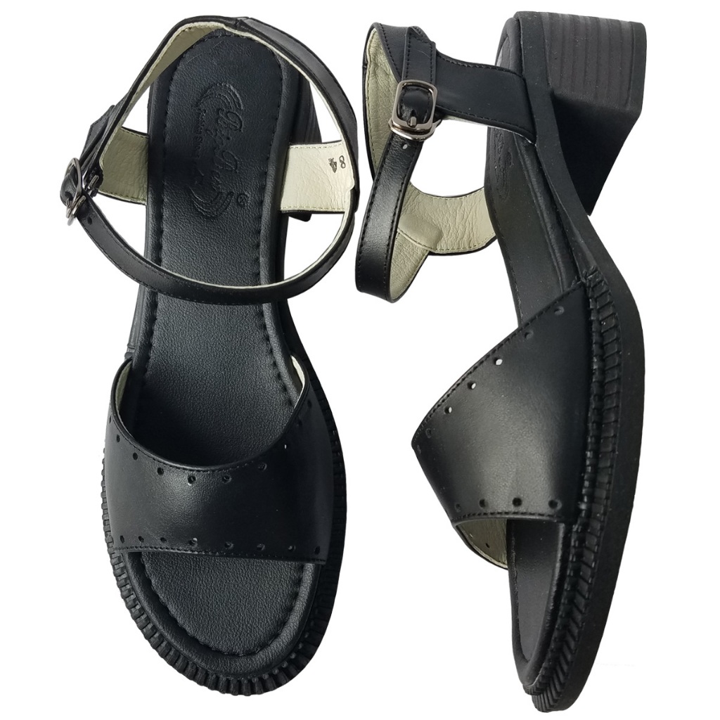 Giày Sandal Cao Gót Nữ BIGGBEN Da Bò Thật Cao 4 Phân HKD941