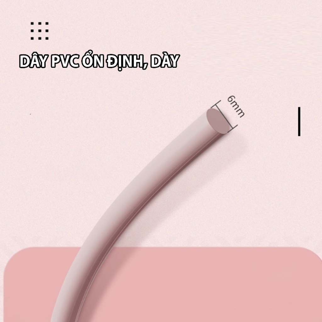 Ảnh Dây Nhảy Tốc Độ Dài 3m Dày 6mm Nhựa Dẻo Dai PVC Dây Nhảy Tập Thể Lực Tập Cadio Tại Nhà Chọn Màu Chính Hãng Amalife 3