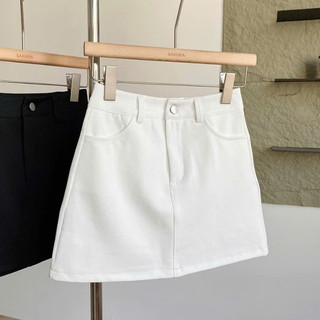 Quần giả váy jeans nữ dáng ngắn chữ A cạp cao CV27 DELIZ phong cách basic dễ phối đồ (không kèm dây lưng)