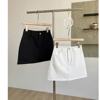 Quần giả váy jeans nữ dáng ngắn chữ A cạp cao CV27 DELIZ phong cách basic dễ phối đồ (không kèm dây lưng)