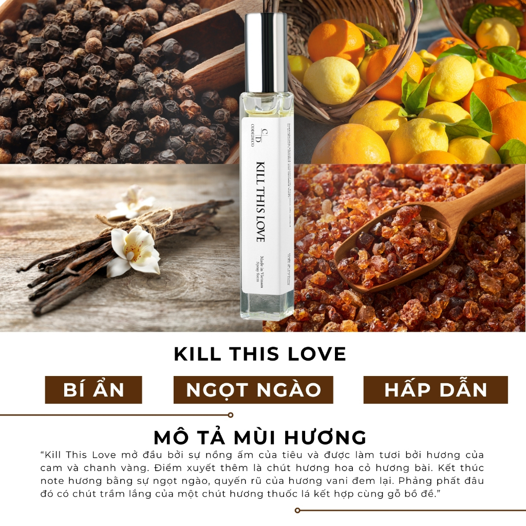 Ảnh Tinh dầu thơm unisex CODEDECO Kill This Love 10ml dạng xịt - Ngọt ngào, Bí Ẩn, Quyến rũ 2