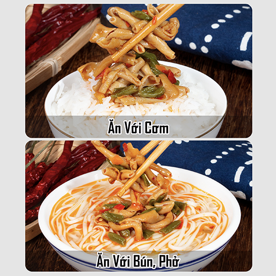 Lòng Vịt Chưng Ớt Hồ Nam Xiangyi Hũ 230g- Vị Cay Tê, Giòn Sần Sật, Có Đậu Đũa & Vừng Lạc, Topping Trộn Mì, Bún Ốc Luka