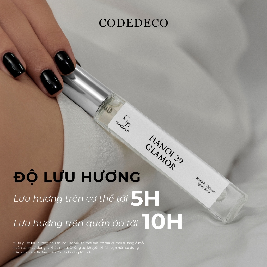 Ảnh Tinh dầu thơm nữ CODEDECO Hanoi 29 Glamor 10ml dạng xịt - Nhẹ nhàng, Tinh tế, Thanh lịch 4