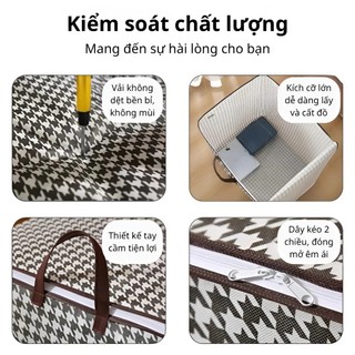 Hộp Đựng Đồ Vải 110L 40x40x50cm Có Nắp – Giỏ Vải Đựng Quần Áo, Chăn Mền Gấp Gọn Cao Cấp