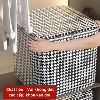 Hộp Đựng Đồ Vải 110L 40x40x50cm Có Nắp – Giỏ Vải Đựng Quần Áo, Chăn Mền Gấp Gọn Cao Cấp