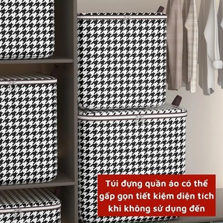 Hộp Đựng Đồ Vải 110L 40x40x50cm Có Nắp – Giỏ Vải Đựng Quần Áo, Chăn Mền Gấp Gọn Cao Cấp
