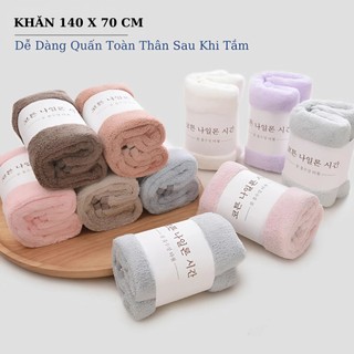 Khăn Tắm Lông Cừu Siêu Mềm 70x140cm, Thấm Nước Cực Tốt, Mau Khô, Không Xù Lông, Nhiều Màu Pastel Đẹp
