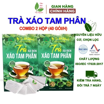 80 gói trà xạ đen xáo tam phân Bảo Khang, trà túi lọc xạ đen xáo tam phân, ngon dễ uống