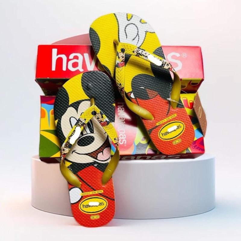 Dép  Thái Cao Su Đế Bằng chuột mickey - Dép Nữ Nam Chống Trơn Trượt