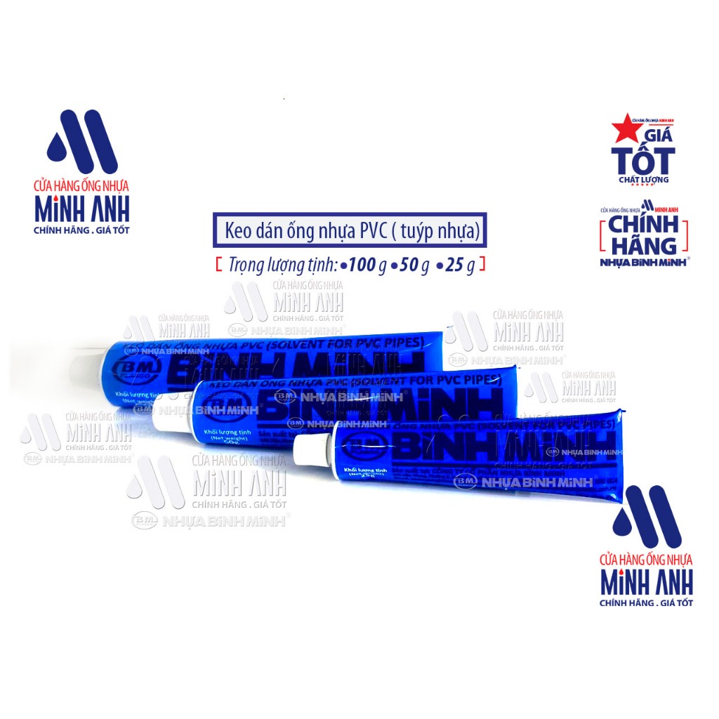 Keo Dán PVC Bình Minh Tuýp 25g, 50g, 100g, 200g - Keo dán ống nhựa ...