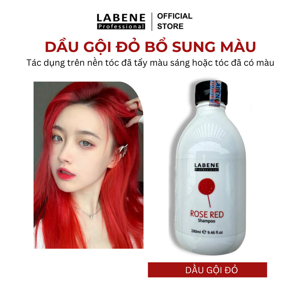Ảnh Dầu Gội Đỏ Rose Red Labene Dành Cho Tóc Nhuộm Đỏ Và Hồng, Bổ Sung Tăng Độ Sáng Tươi Mới Màu Nhuộm | LABENE OFFICIAL 1
