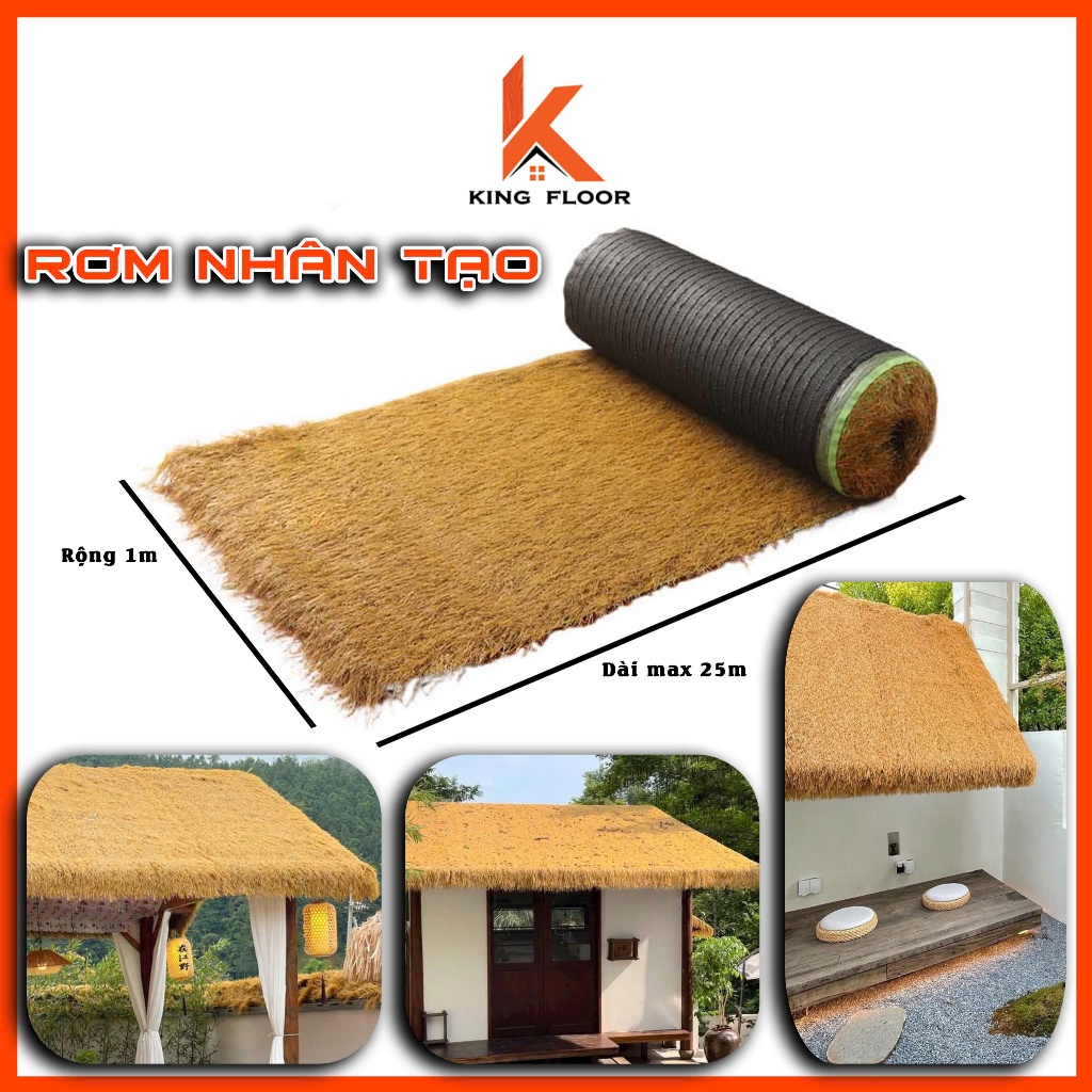Rơm nhân tạo, cỏ rơm vàng decor mái, hiên, cổng loại dày | Shopee Việt Nam