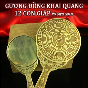 Gương Khai Quang Đồng Nguyên Chất Gương Đồng 12 con giáp khai quang phong thủy