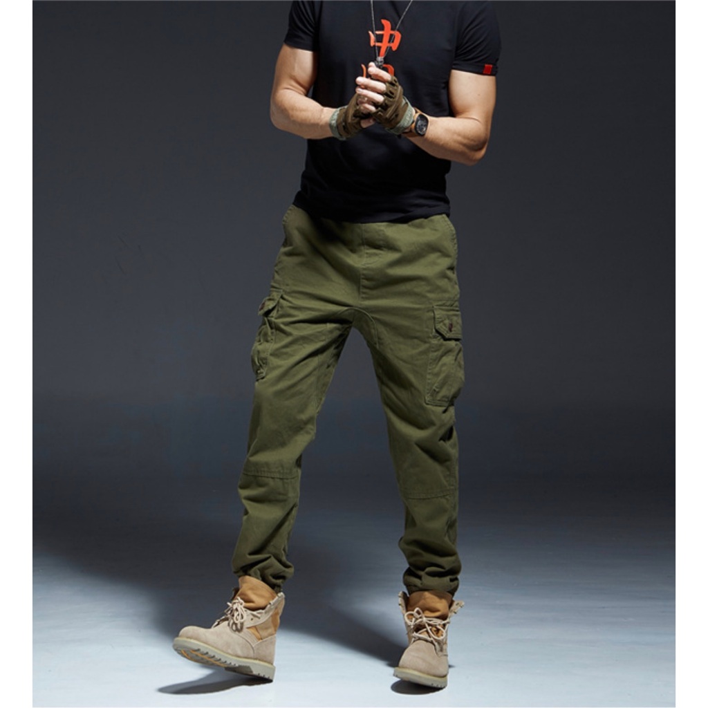 Quần Jogger túi hộp vải dày VANCENI_Men Military Tactical Joggers