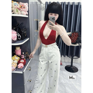 Áo bodysuit quàng cổ V phối gì cũng siu xinh sẵn hàng