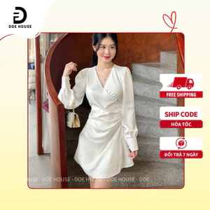 Váy lụa ngắn ôm dáng, Đầm body dáng ngắn hàn quốc