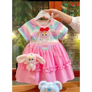 Váy Baby Three Cầu Vồng(ko kèm túi) size 10-30kg.Váy đầm bé gái họa tiết xinh xắn