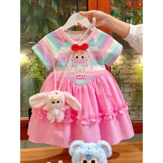 Váy Baby Three Cầu Vồng(ko kèm túi) size 10-30kg.Váy đầm bé gái họa tiết xinh xắn