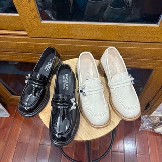 Giày đốc Oxford da bóng gót 5 phân nơ đá xinh hót