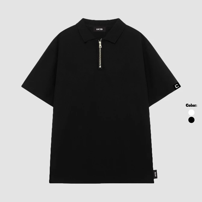 Áo Polo ZIP Local Brand Unisex LUCID BASIC Cao Cấp Nam Nữ Tay Lỡ From Rộng Chất Cotton