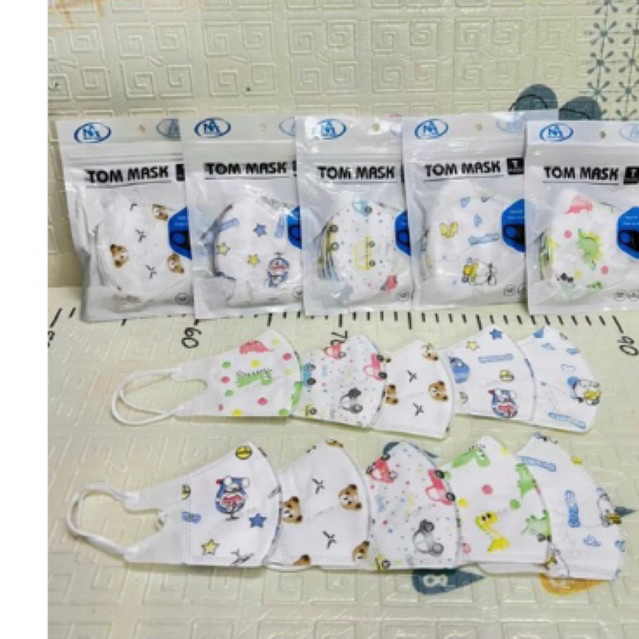[ Thùng 300 chiếc Tặng 20 chiếc ] Khẩu trang 5d trẻ em cho bé 3 Lọc Mịn 2.5PM