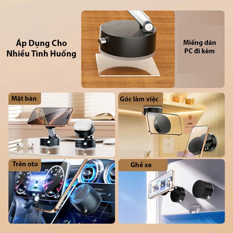 Giá Đỡ Nam Châm Chân Không Đa Năng – Hút Chắc, Gập Gọn, Dùng Được Mọi Nơi