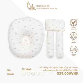 M&B (70x75cm) Gối chống trào ngược NGỌC BẢO AN, lớp gòn mềm mại, êm dịu khi bé tiếp xúc và tránh nôn trớ cho bé