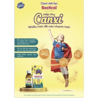 Bestical canxi sinh học -dễ hấp thụ giúp bé tăng chiều cao tối đa date mới  chai 120ml