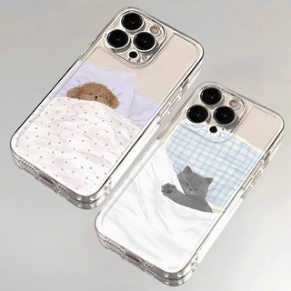 Ốp Lưng iPhone Couple Pet Sleep Trong Suốt Bảo Vệ Camera -iP 6/6s/7/8/Plus/X/XS/11/12/13/14/15/16/Pro/Max