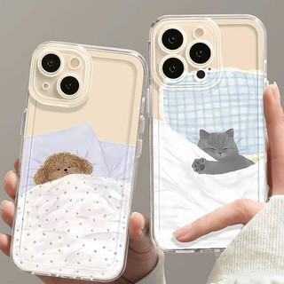 Ốp Lưng iPhone Couple Pet Sleep Trong Suốt Bảo Vệ Camera -iP 6/6s/7/8/Plus/X/XS/11/12/13/14/15/16/Pro/Max