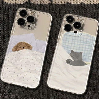 Ốp Lưng iPhone Couple Pet Sleep Trong Suốt Bảo Vệ Camera -iP 6/6s/7/8/Plus/X/XS/11/12/13/14/15/16/Pro/Max