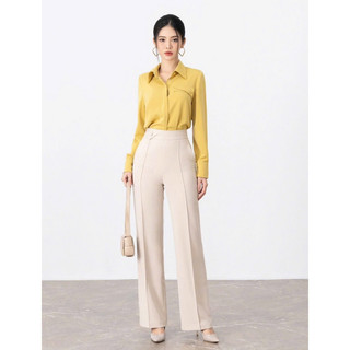 Quần ống suông tk cúc lệch