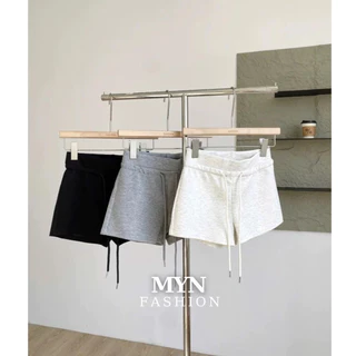 Quần Short Nữ Cạp Cao Bigsize Chất Nỉ 2 Da Dáng Ngắn Tôn V3, Quần Đùi Dáng Thể Thao Có Dây Rút Hàng Loại 1