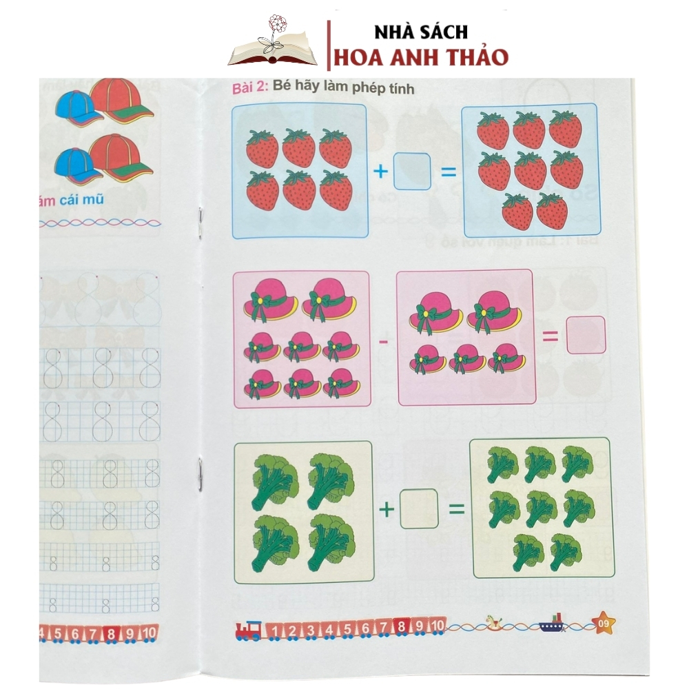 Ảnh Sách - Bộ 10 Quyển Luyện Viết Tập Tô Chữ, Tập Tô Số Cho Trẻ Mẫu Giáo (5-6 tuổi) - Tặng Kèm 2 Bút Chì, 1 Gọt, 1Tẩy 3