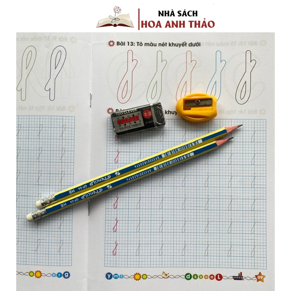Ảnh Sách - Bộ 10 Quyển Luyện Viết Tập Tô Chữ, Tập Tô Số Cho Trẻ Mẫu Giáo (5-6 tuổi) - Tặng Kèm 2 Bút Chì, 1 Gọt, 1Tẩy 1