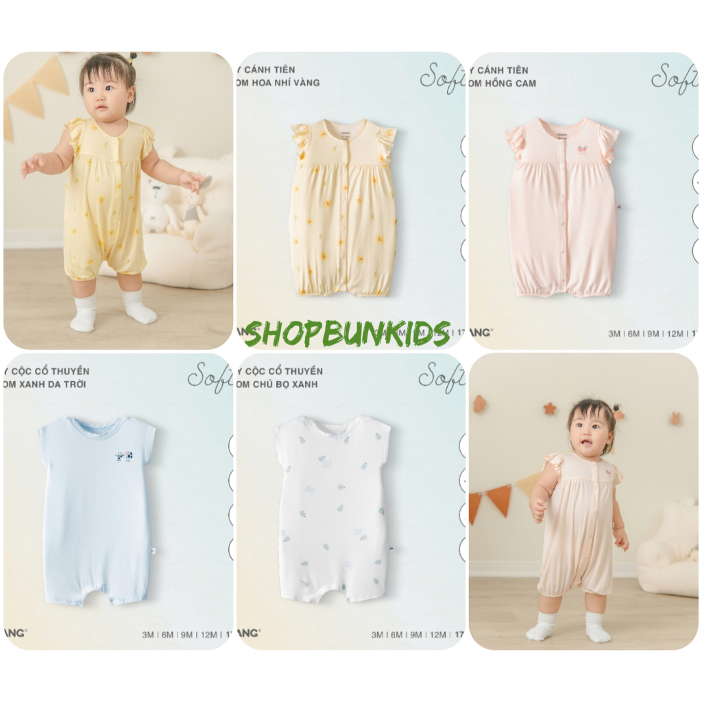 Body cộc đùi Chaang vải hè siêu mát sợi tre bé trai bé gái bamboo Bộ liền thân cộc