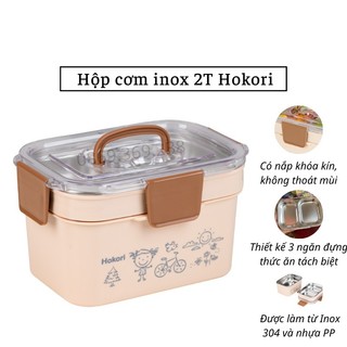 Hộp Đựng Cơm 2 Tầng Ruột Inox Giữ Nhiệt Cao Cấp Hokori 6566 - Việt Nhật
