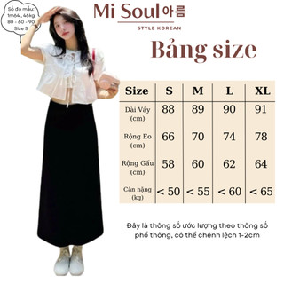 Chân Váy A Dáng Dài Cạp Thun Chất Umi Mềm Mại BigSize, Váy A Dáng Dài Tôn Dáng Misoul 409