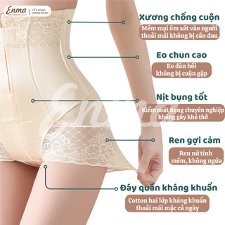 Quần Gen Nịt Bụng Định Hình ENMA Cạp Cao Kéo Khóa Có Nẹp Chống Cuộn Siết Eo Thon Gọn QS01