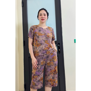 Bộ lụa lửng trung niên M123. Sunny store