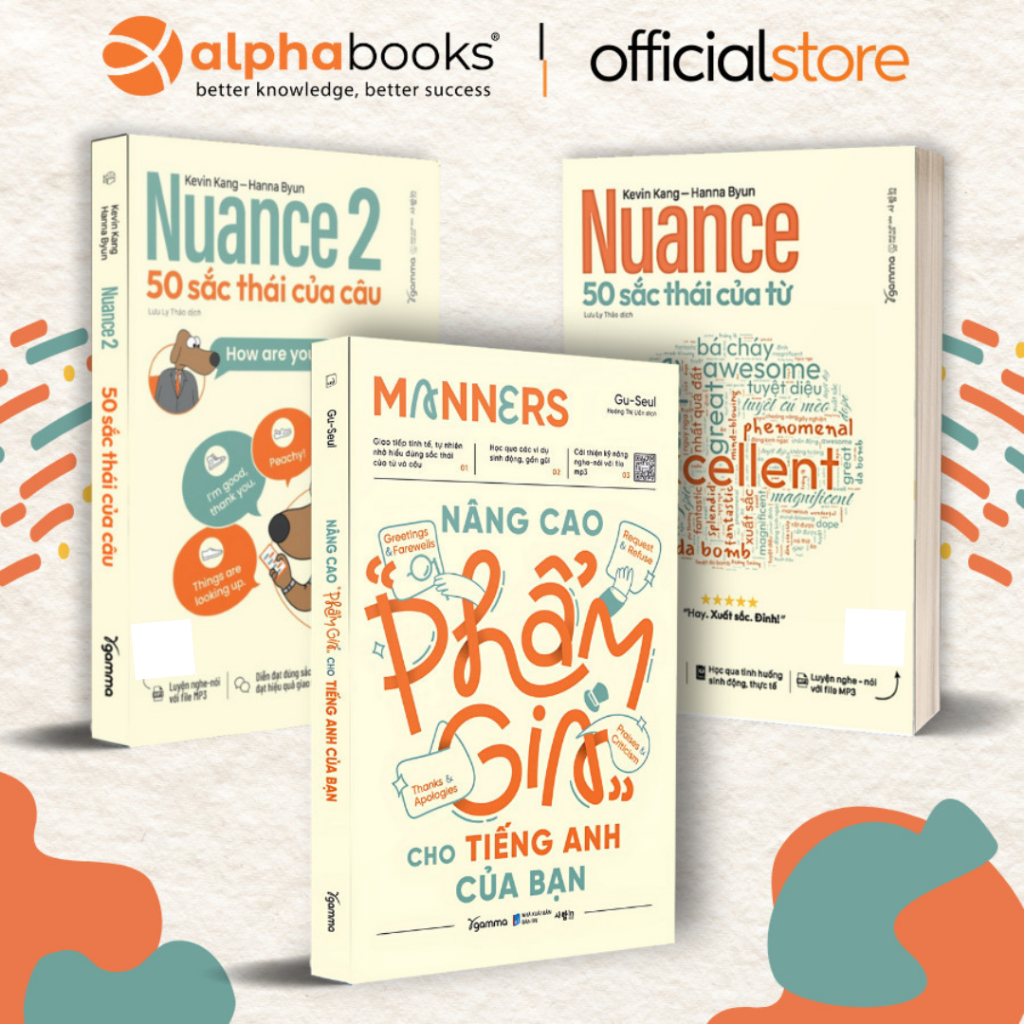 Sách - Lẻ/Combo Giao Tiếp Tiếng Anh Trôi Chảy: Manners + Nuance 1 + Nuance 2 (Gamma books)