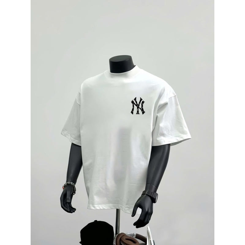 Áo phông MLB  Authentic nam nữ cao cấp, 100% cotton, hỗ trợ đổi size , MLb, định lượng 250gms, NY trắng Sơn bắn